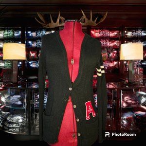 Abercrombie & Fitch Women's Letterman Cardigan - Navy Blue, | Size Large | EUC